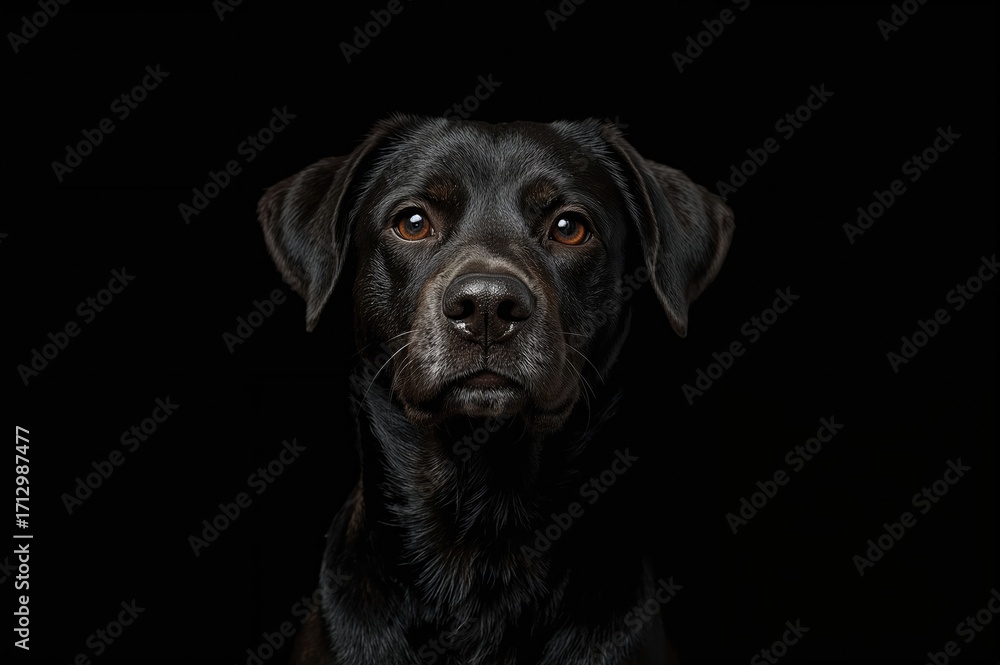 Fototapeta premium The dog inspects its attributes with mild disinterest