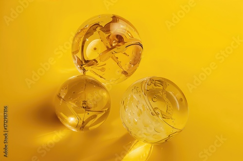 Trio of transparent spheres...