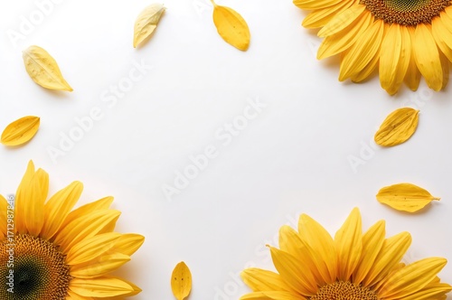 Isolated sunflower petals a...