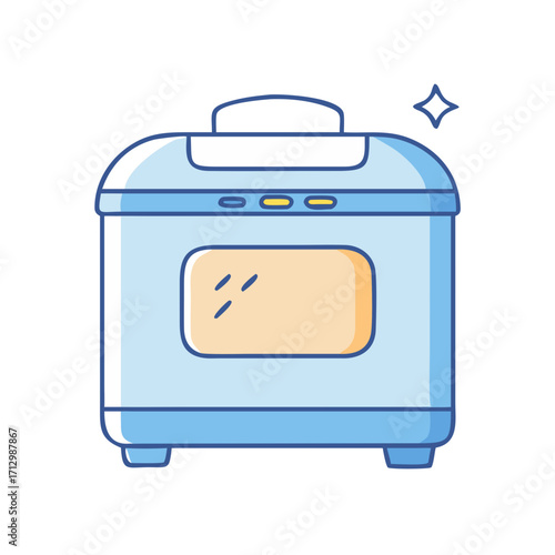 Modern and Minimalist Rice Cooker Vector Illustration for Kitchen Appliances