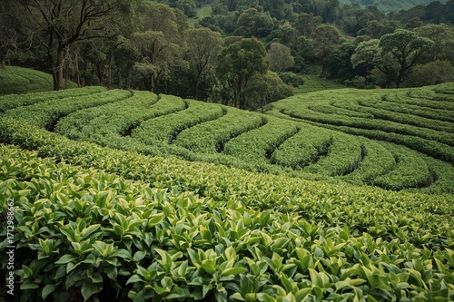 Scenic View of a Tea Planta...