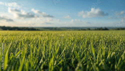 Surface of a verdant grass ...