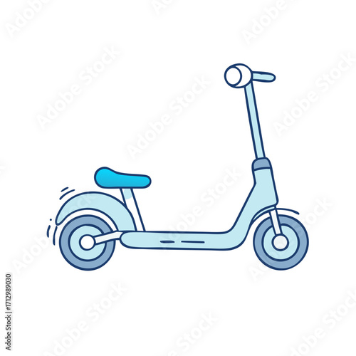 Cartoon scooter in blue, a simple and playful design for children