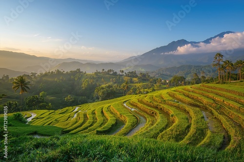 The terraced rice paddies n...