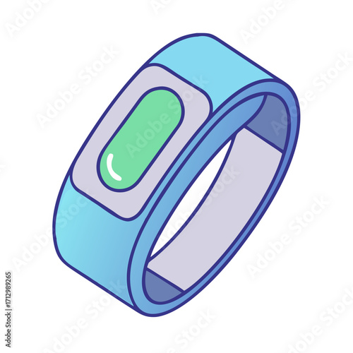 Illustration of a light blue activity tracker or smart fitness band