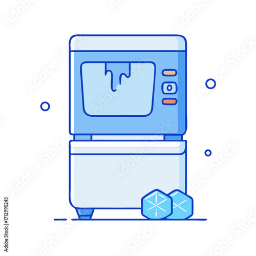 Modern style ice maker machine for commercial or home use illustration