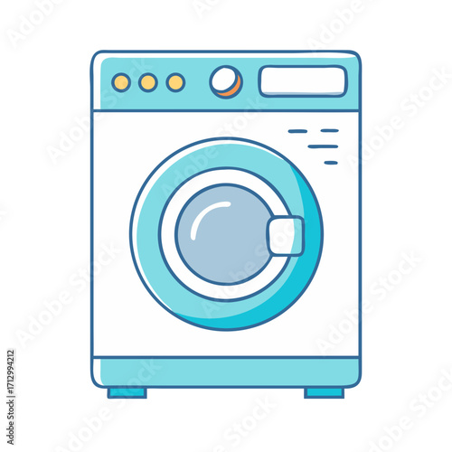 Charming Cartoon Washing Machine Perfect for Educational and Home Themed Projects