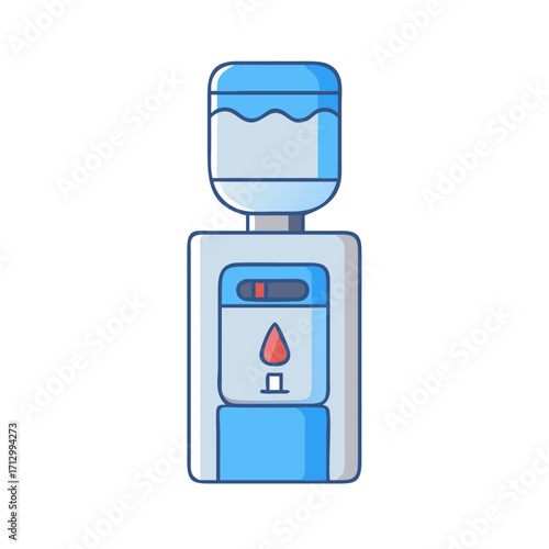 A fun and cartoony illustration of a standard water cooler machine