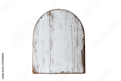 White arched wooden board
