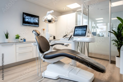Modern dental office with advanced equipment and technology