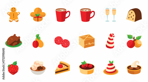 Delicious christmas desserts food holiday celebration gingerbread cake panettone turkey mugs champagne
