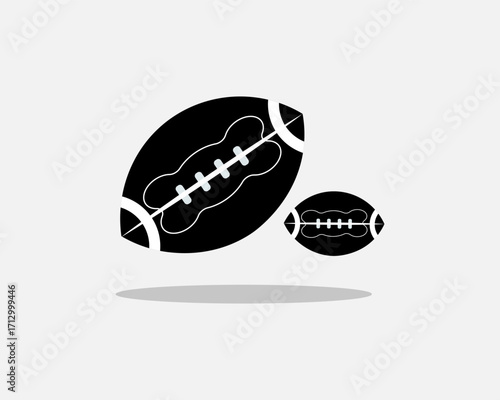 American football ball sport play equipment image. Athletic equipment, healthy lifestyle, fitness activity vector illustration.