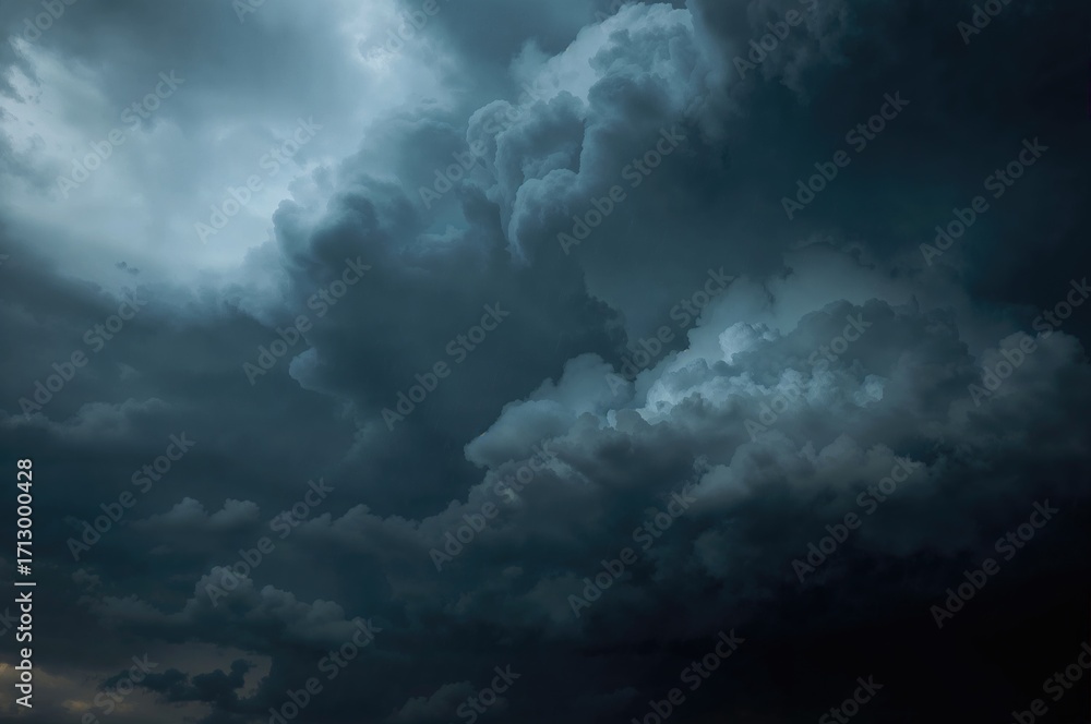 Obraz premium Heavy rain clouds and falling precipitation