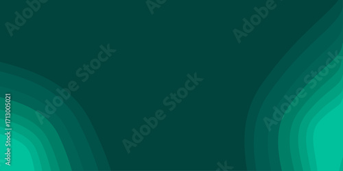 Abstract green gradient layered background with modern wave shapes. Minimal paper cut style design for poster, banner, wallpaper, template, website, brochure, and presentation.