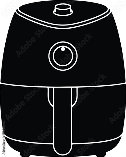 Vector air fryer kitchen appliance silhouette illustrator