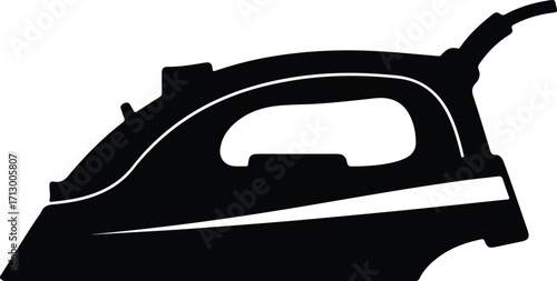 Vector electric iron laundry appliance simple household silhouette illustrator