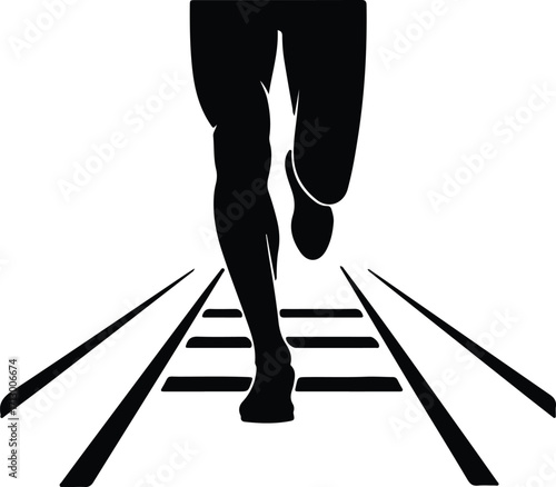 Vector runner athlete sprinter in action silhouette illustrator