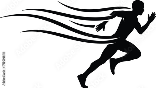 Vector Runner speed motion black silhouette illustrator