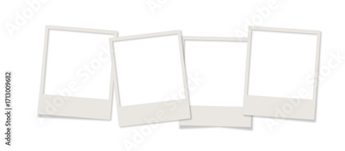  4 polaroid pictures realistic no background close together