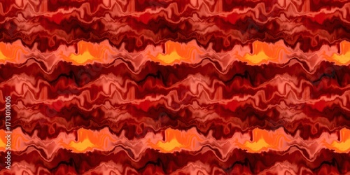 Moody ombre blur tie dye effect seamless border pattern. Wavy liquid paint flow banner edging background in bold hippy style. Striped wash tape textur for continuous design.