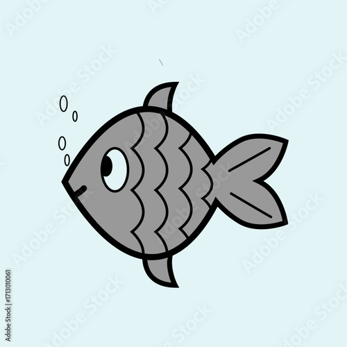 Cute Fish Cartoon. vector illustration