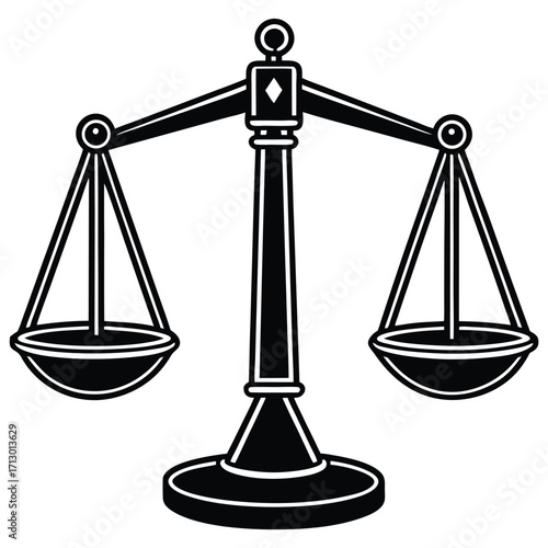 balance scale vector icon on white background