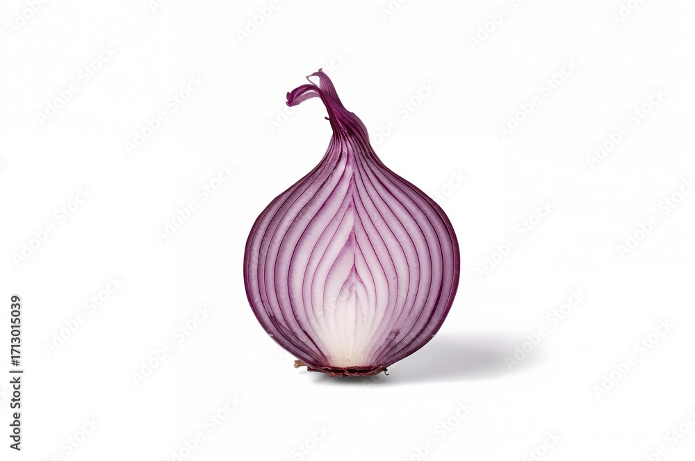 Fototapeta premium Isolated blue scallion against a plain white backdrop