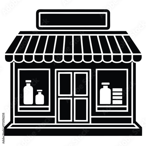 drugstore vector icon on white background