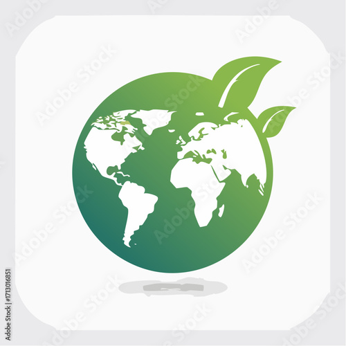 Global ecological harmony emblem representing environmental protection and sustainability initiatives