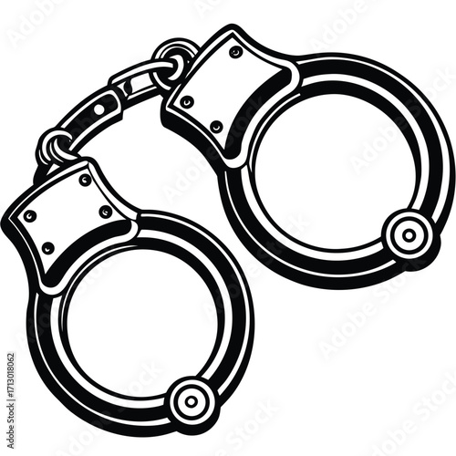 handcuffs vector on white background