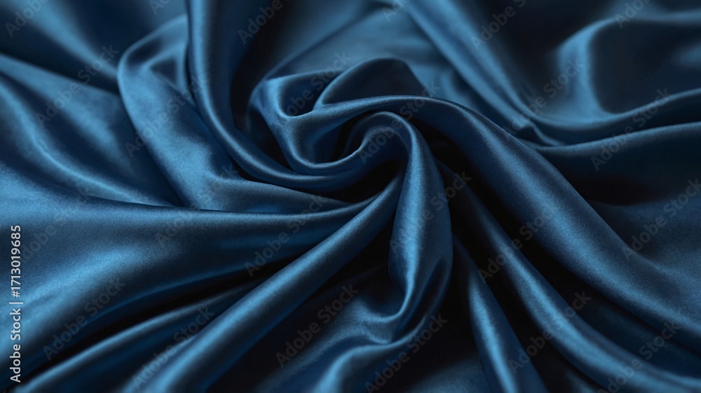 Obraz premium Close-up of smooth, luxurious teal satin fabric, showcasing its elegant texture and sheen.