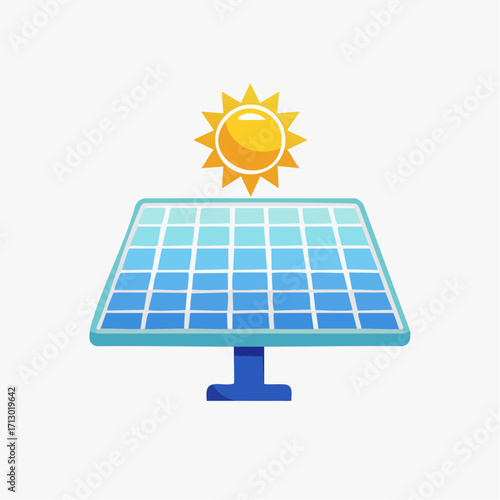 Illustration depicting solar panel technology harvesting renewable energy from the sun efficiently