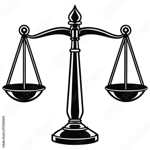 scale of justice vector on white background