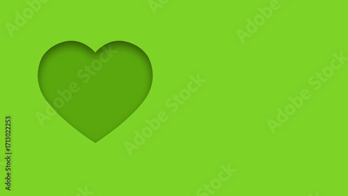Green textured canvas background with heart shape cutout