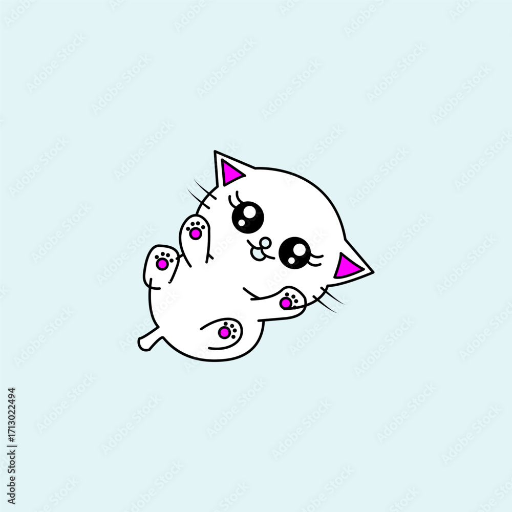 Fototapeta premium Cute Cat Cartoon. Vector illustration