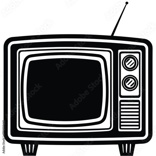 television  tv  vector on white background