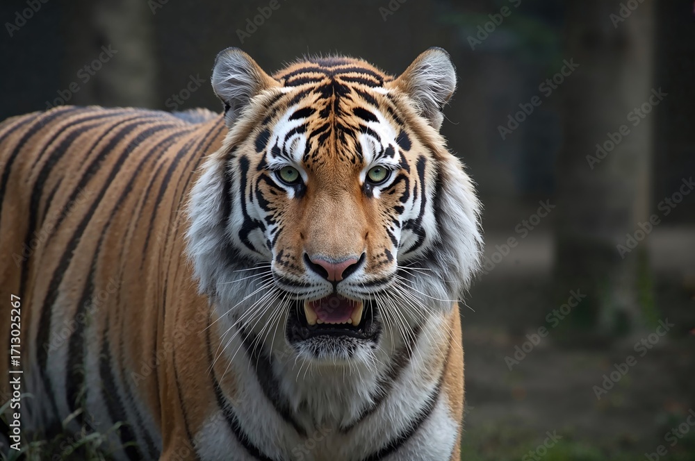 Obraz premium Captive Amur tiger at the wildlife park (Panthera tigris)