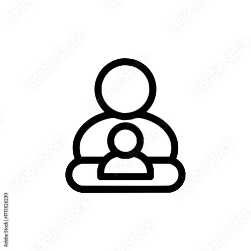 Family parent child care love support together adoption relationship motherhood fatherhood icon vector graphic