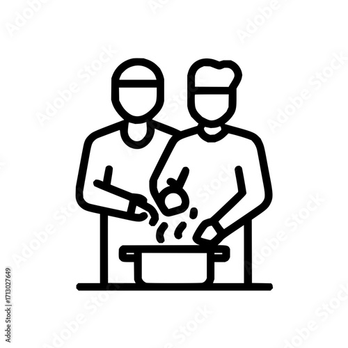 People cooking together food preparation chef culinary kitchen recipe teamwork meal preparation cooking pot