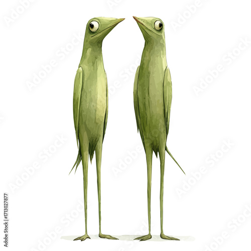 watercolor of Stilts, vector, isolated on a white background.