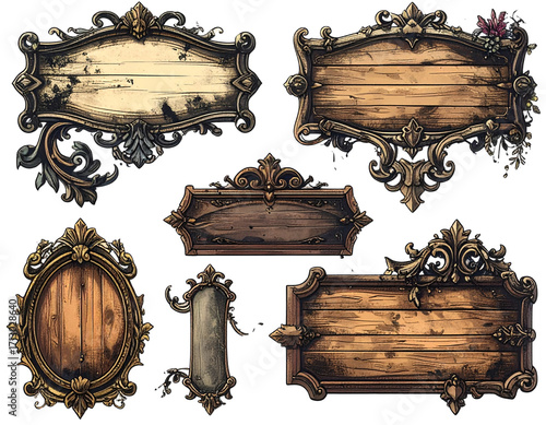 Styled nameplates - frames, PNG  