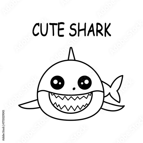 Cute Shark cartoon. vector illustration