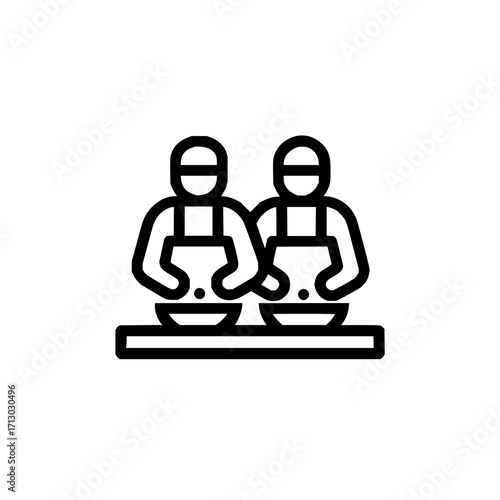 Chef cooking preparation food restaurant kitchen culinary professional catering service teamwork 100 char