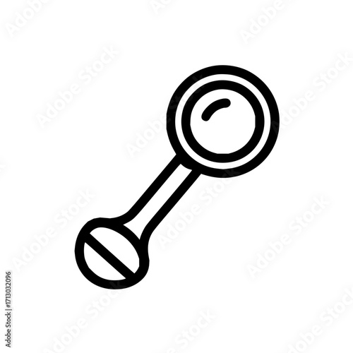 Magnifying glass search zoom find tool icon vector graphic illustration lens look explore examine research 100