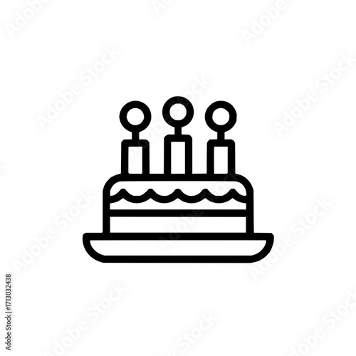 Cake birthday celebration party dessert sweet bakery delicious candles frosting layers treat confectionery icon