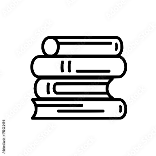 Stack of books knowledge learning education literature library reading study textbook school icon vector design