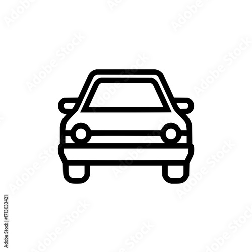 Car automobile vehicle transport drive travel road trip auto machine automotive icon design front view 100