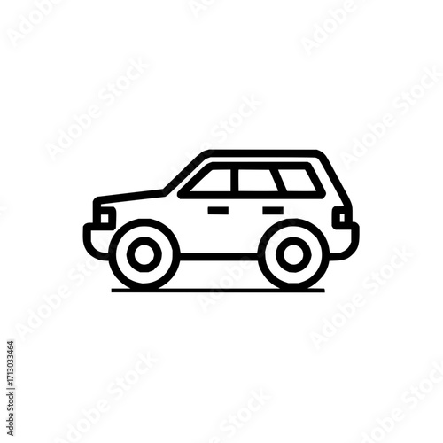 Suv car vehicle automobile transport drive travel offroad adventure automotive design line drawing icon art