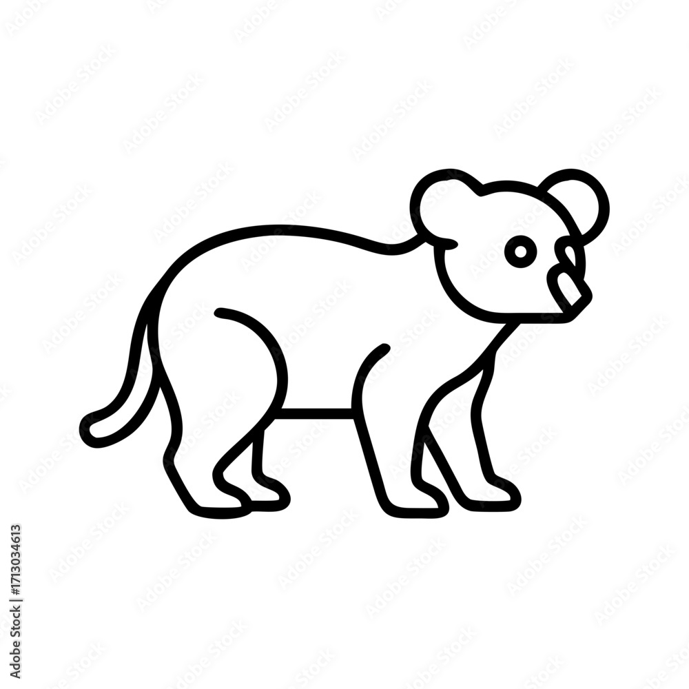 Fototapeta premium Outline drawing of a tasmanian devil vector image perfect for educational or design projects use