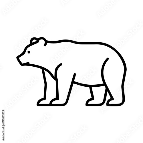 Bear illustration vector graphic animal wildlife mammal outline drawing grizzly brown black 90